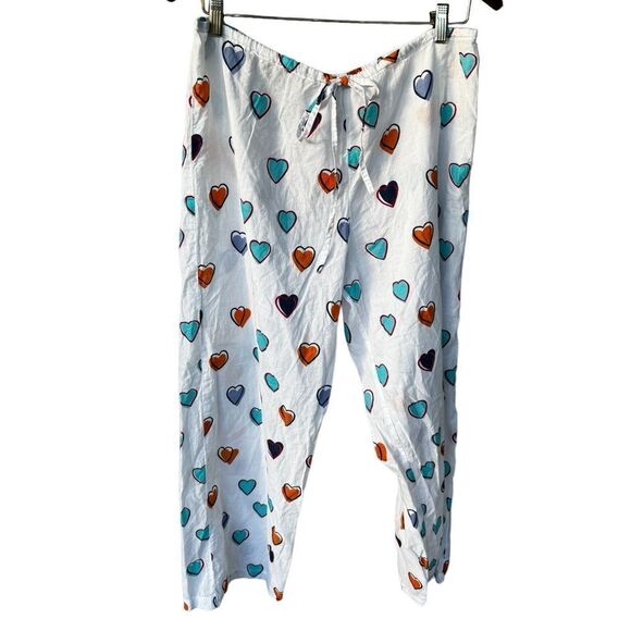 Roller Rabbit Big Hearts Button Down Cotton Pajama Set XL - Picture 3 of 6